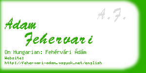 adam fehervari business card